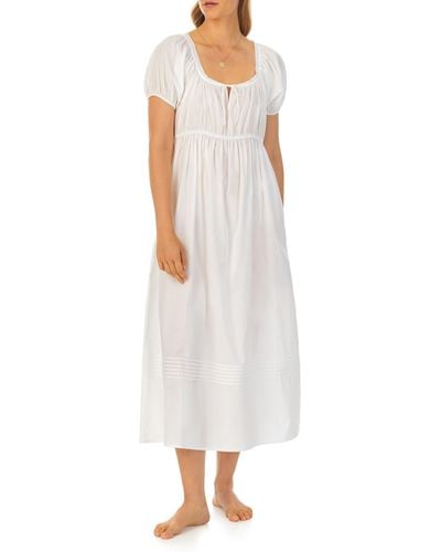 Eileen West Lace Trim Cotton Lawn Ballet Nightgown - White