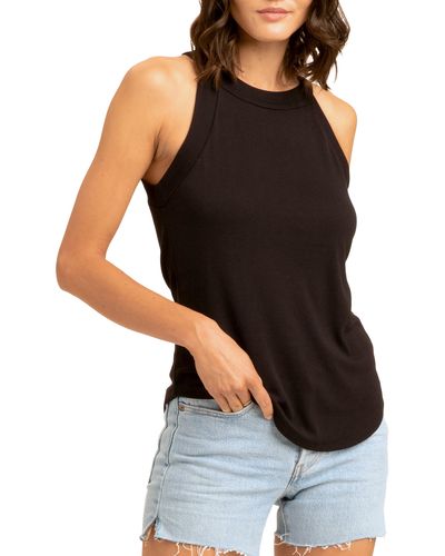 Threads For Thought Maresia Feather Ribbed Tank - Black