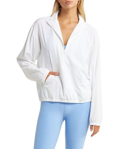 Beyond Yoga In Stride Half Zip Pullover - White