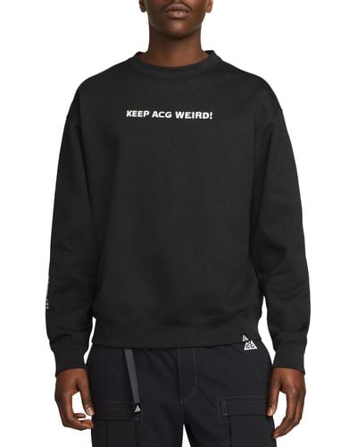 Nike Acg Therma-fit Crewneck Fleece Sweatshirt - Black