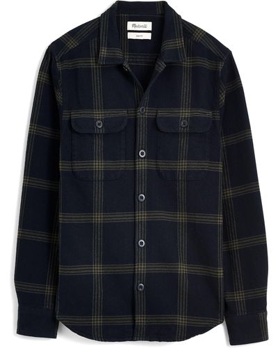 Madewell Brushed Flannel Shirt Jacket - Blue