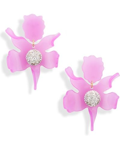 Lele Sadoughi Crystal Lily Earrings - Pink
