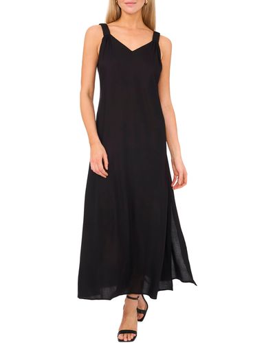Halogen® Halogen(r) Scrunched Strap Sleeveless Maxi Dress - Black