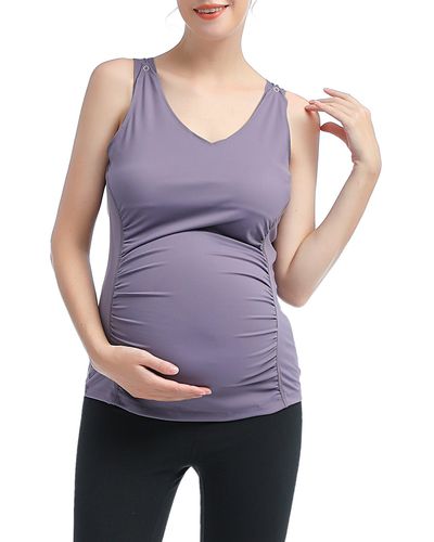 Kimi + Kai Essential Maternity/nursing Tank - Purple