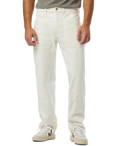 Joe's Jeans Jax Stripe Stretch Utility Pants - White