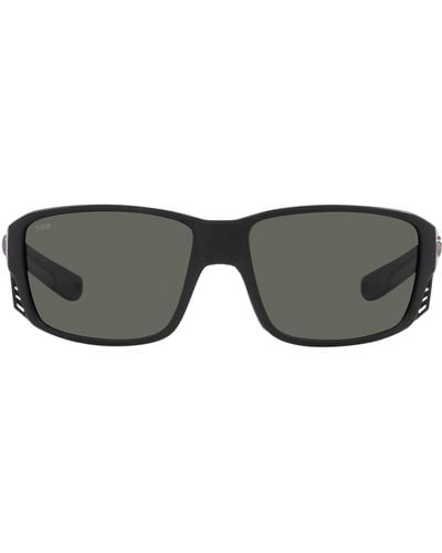 Costa Del Mar Pargo 60mm Mirrored Polarized Square Sunglasses - Black