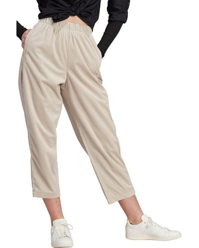 adidas Recycled Polyester Corduroy Crop Pants - Natural