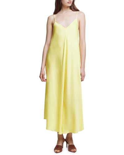 L'Agence Lorraine Sleeveless Trapeze Midi Dress - Yellow