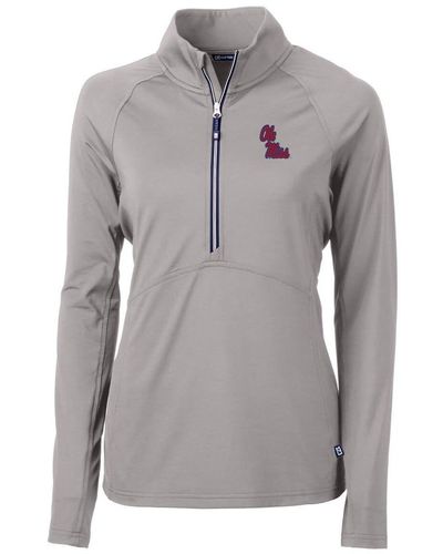 Cutter & Buck Ole Miss Rebels Adapt Eco Knit Half-zip Pullover Jacket At Nordstrom - Gray