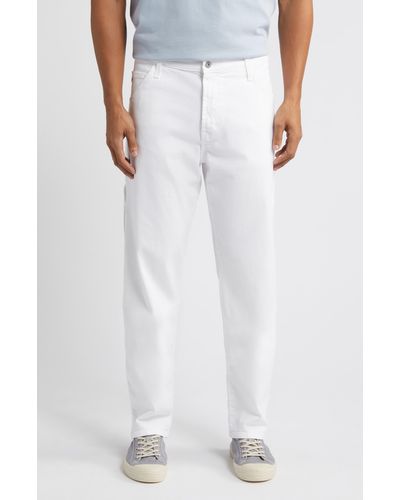AG Jeans Wells Relaxed Tapered Carpenter Jeans - White