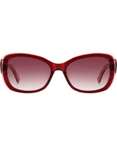 Kate Spade Elowen 55mm Gradient Round Sunglasses - Red