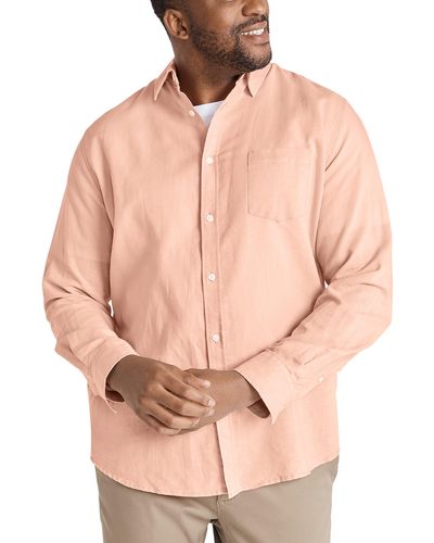 Johnny Bigg Anders Linen Blend Button-up Shirt - Pink