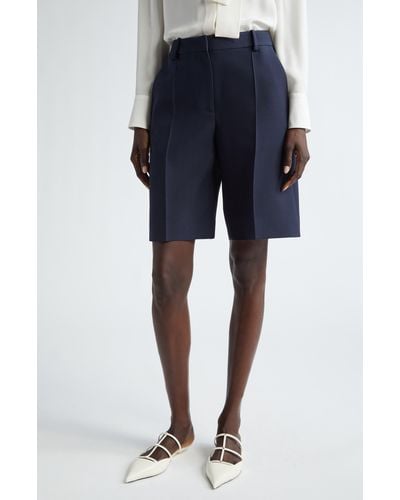 Valentino Garavani Tailored Crepe Couture Bermuda Shorts - Blue