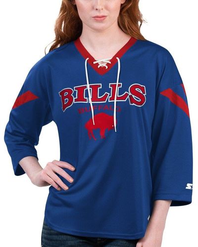 Buffalo Bills Junk Food Color Block Pullover Sweatshirt - Royal/Red