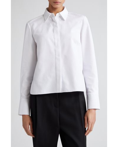 Partow Brooks Cotton Button-up Shirt - White