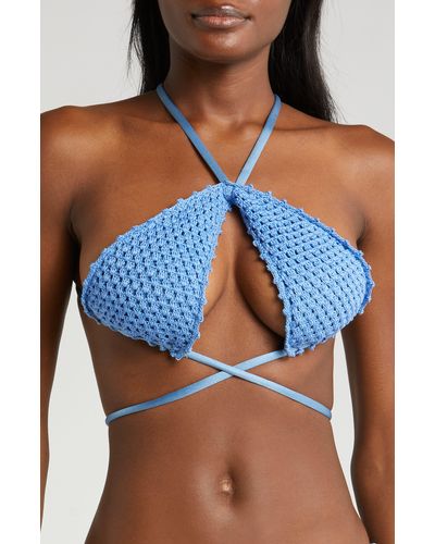 CAPITTANA Vera Crochet Bikini Top - Blue
