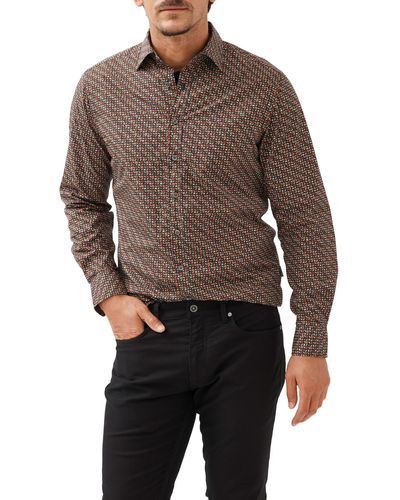 Rodd & Gunn Grantlea Sports Fit Geometric Print Button-up Shirt - Brown