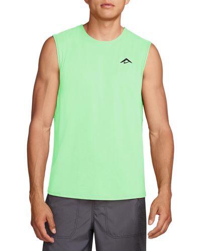 Nike Dri-fit Solar Chase Trail Running Sleeveless T-shirt - Green