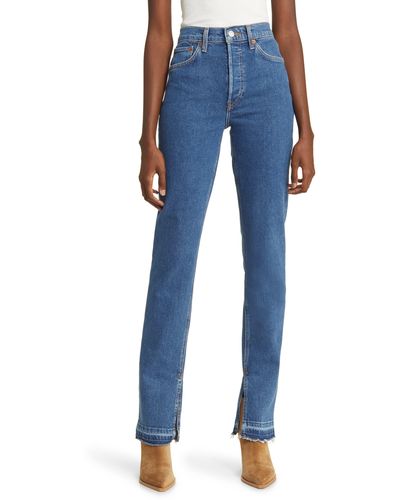 RE/DONE '70s High Waist Skinny Bootcut Jeans - Blue