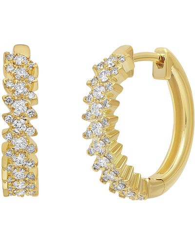 Bony Levy Rita Diamond Marquise Hoop Earrings - Metallic