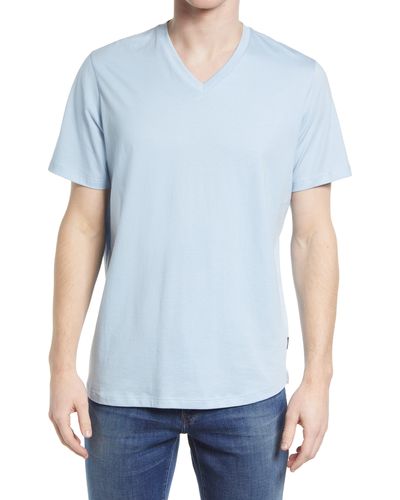 LIVE LIVE V-neck Pima Cotton T-shirt - Blue