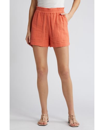 Rails Leighton Organic Cotton Gauze Shorts - Orange