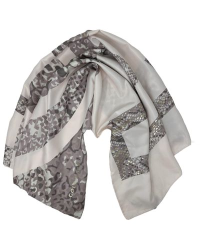 Cole Haan Snakeskin Print Square Scarf - Gray