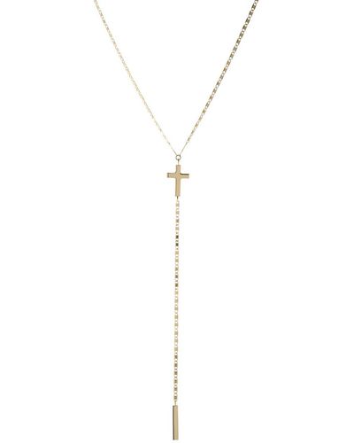 Lana Jewelry Petite Malibu Cross Bar Lariat Necklace - Blue