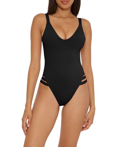 Becca Color Code Leg Inset One-piece Swimsuit - Black