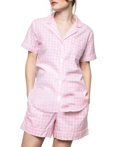 Petite Plume Gingham Short Pajamas - Pink