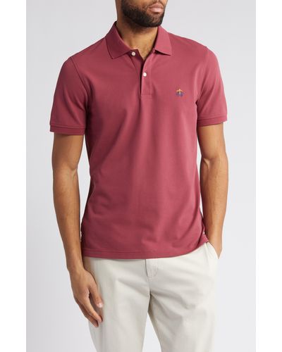 Brooks Brothers Stretch Cotton Piqué Knit Polo - Red