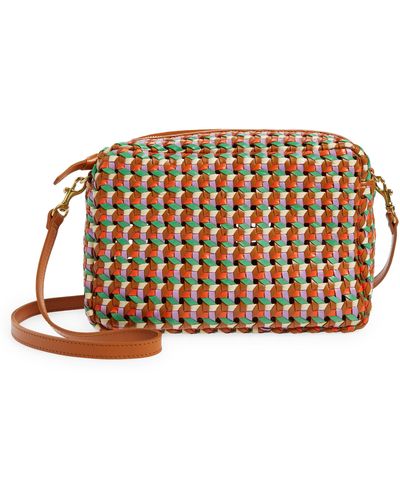 Clare V. Marisol Woven Leather Crossbody Bag - Brown