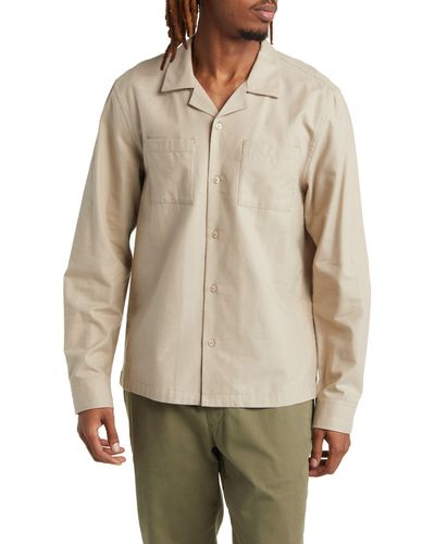 Saturdays NYC Marco Long Sleeve Button-up Shirt - Natural