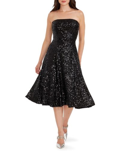 Dress the Population Ruby Sequin Strapless Cocktail Dress - Black