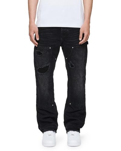 Purple Brand Relaxed Fit Distressed Carpenter Jeans - Black