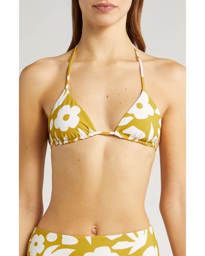 Volcom Pretty Daze Reversible Triangle Bikini Top - Yellow