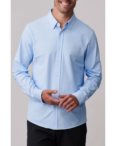 Rhone Slim Fit Commuter Button-up Shirt - Blue