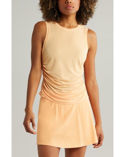 Zella In The Zone Ruched Side Tank - Orange