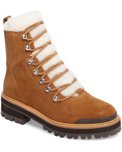 Marc Fisher Izzie Genuine Shearling Lug Sole Boot - Brown