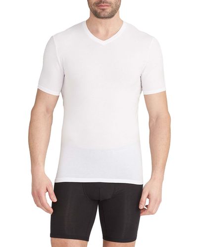 Tommy John 2-pack Second Skin Slim Fit High V-neck Undershirts - White
