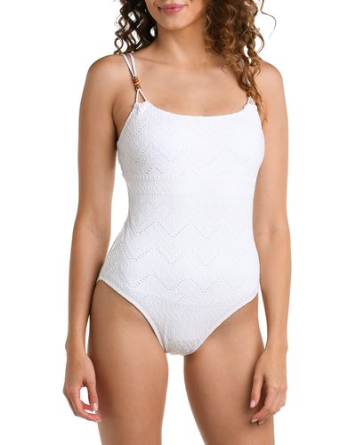 La Blanca Salt Eyelet One-piece Swimsuit - White