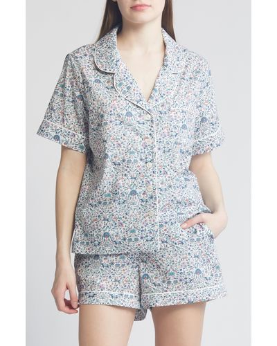 Liberty Classic Tana Floral Cotton Short Pajamas - Gray