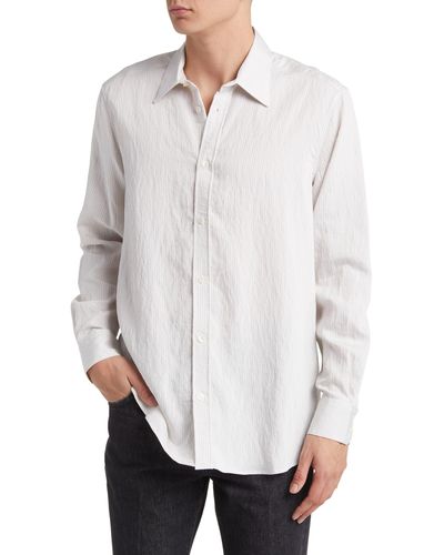 BLK DNM Stripe Button-up Shirt - White