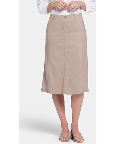 NYDJ Marilyn Linen Blend A-line Skirt - Natural