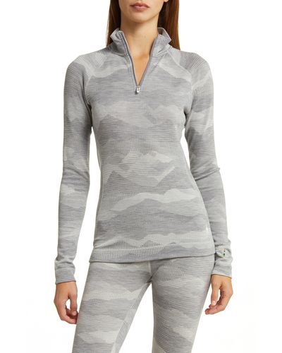 Smartwool Merino Wool Base Layer Thermal Pullover - Gray