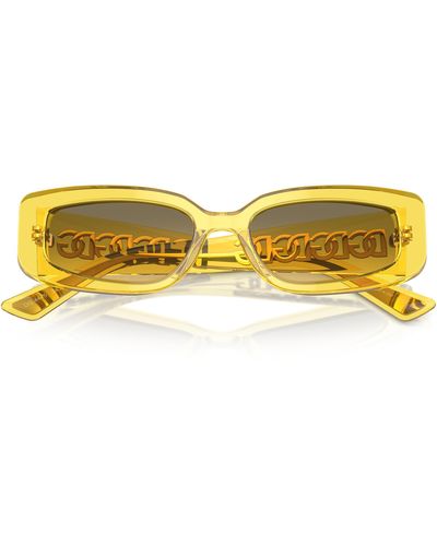 Dolce & Gabbana 54mm Gradient Cat Eye Sunglasses - Yellow
