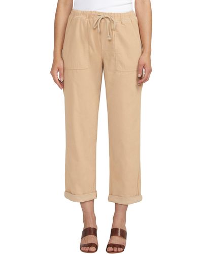 Jag Relaxed Fit Cotton Corduroy Ankle Drawstring Pants - Natural