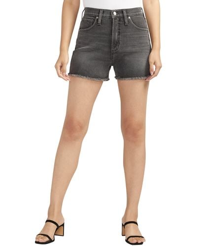 Silver Jeans Co. Highly Desirable High Waist Cutoff Denim Shorts - Blue
