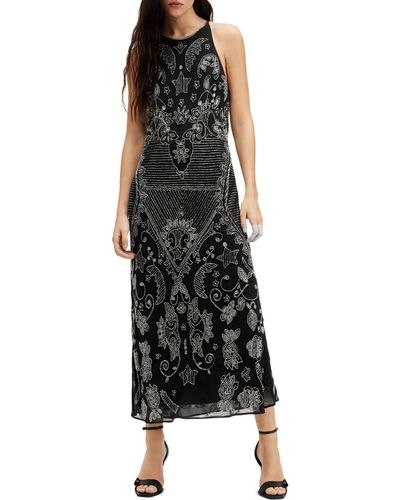 AllSaints Coralie Bead Detail Dress - Black