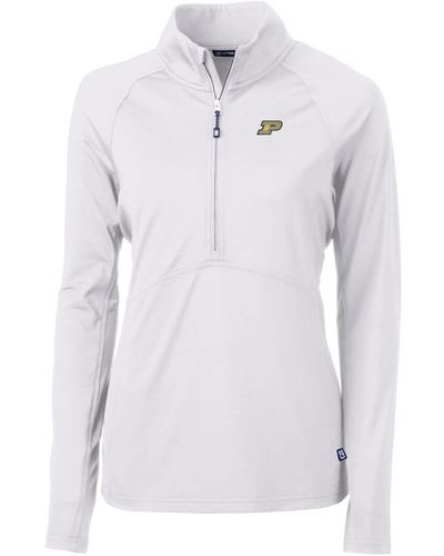 Cutter & Buck Purdue Boilermakers Adapt Eco Knit Half-zip Pullover Jacket At Nordstrom - Blue